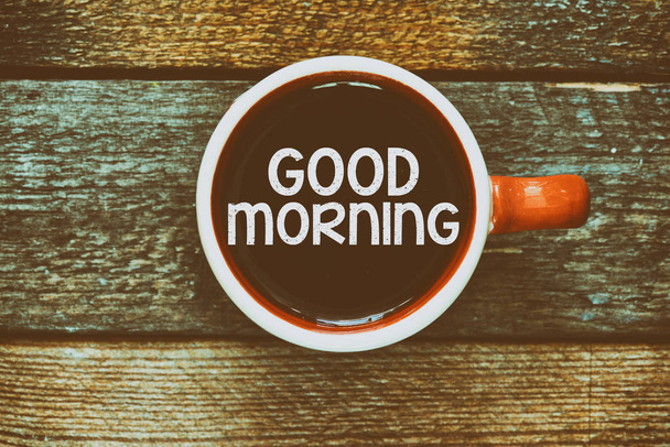 Üzenet jó reggelt kávé-kupa  - Fotó, kép