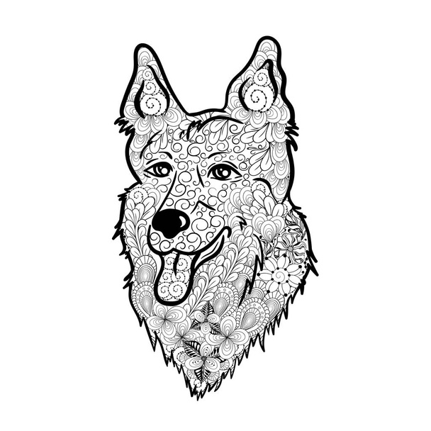 Shepherd dog doodle - Vector, Image