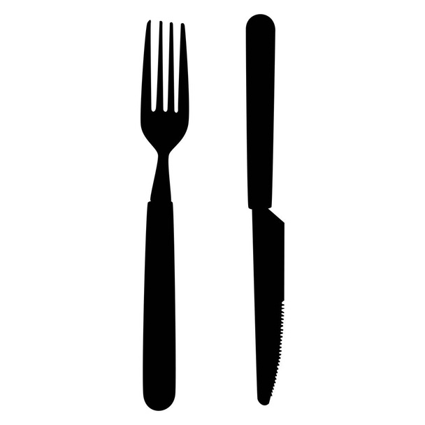 tenedor y cuchillo - Vector, imagen