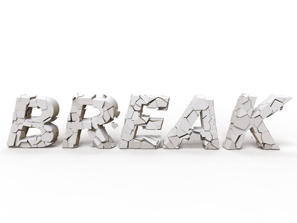 Break word concept in 3D fuente
 - Foto, Imagen