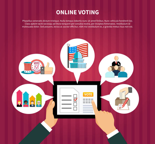 Online Voting  in Elections - Vector, Image