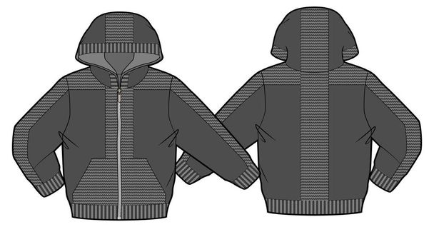 Csuklyás kabát cipzárral és zsebekkel - Fotó, kép