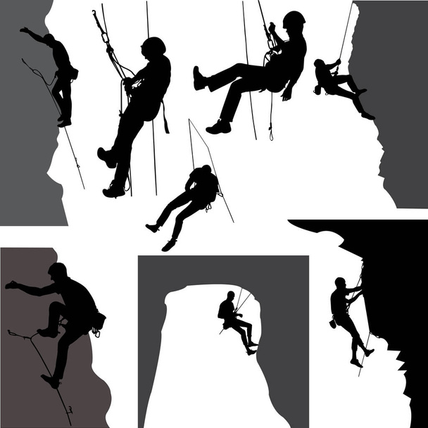 Collezione silhouette scalatori - vettore
 - Vettoriali, immagini