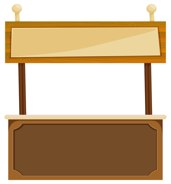 Sinal de madeira na barra de contador
 - Vetor, Imagem