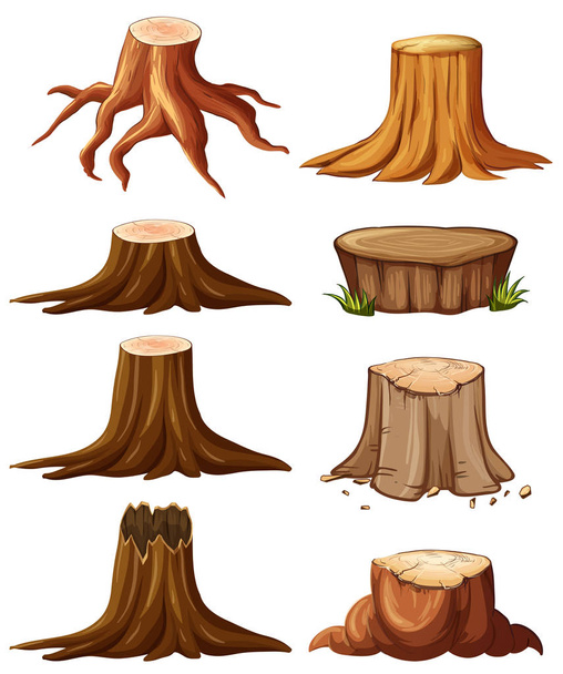 Different types of stumps - Vector, Image