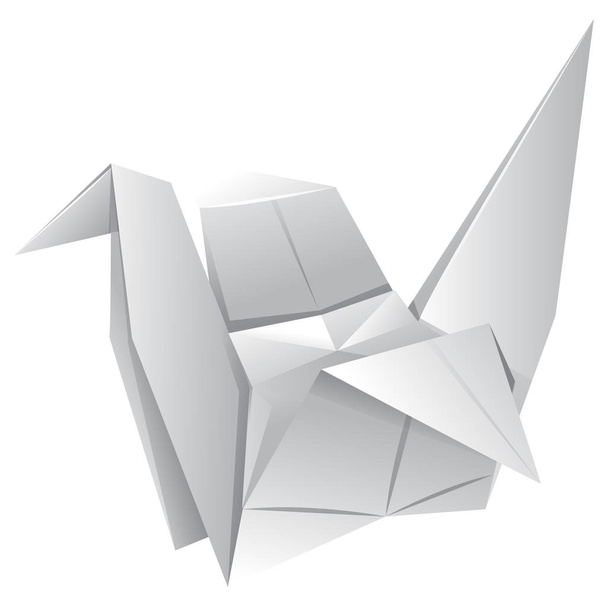 Origami art with paper bird - Διάνυσμα, εικόνα