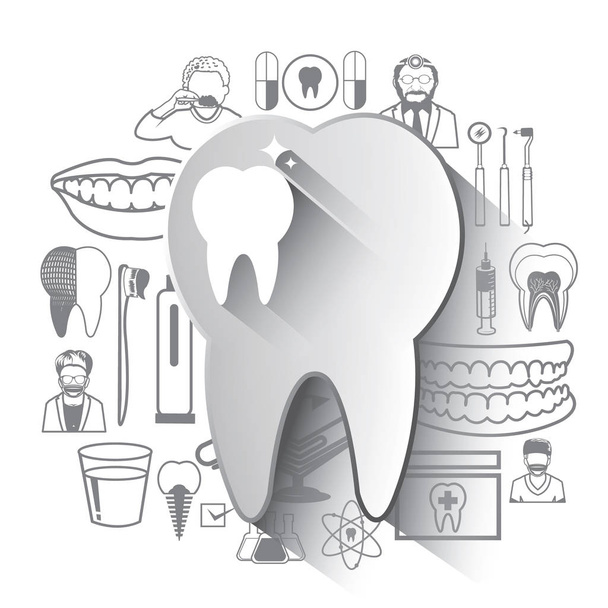 Ilustracja stomatologicznych ikony zestaw  - Wektor, obraz