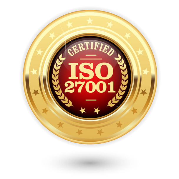 ISO 27001 minősített medal - Information security management - Vektor, kép