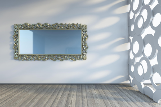 καθρέφτης στον τοίχο - Φωτογραφία, εικόνα