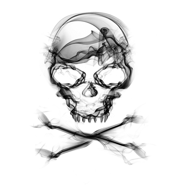 Crâne de pirate isolé sur fond blanc
 - Photo, image