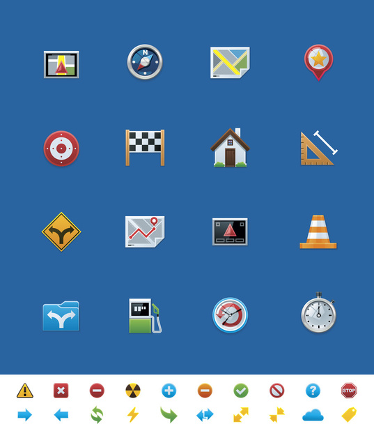 Vector common website icons. GPS navigation - Vector, Image