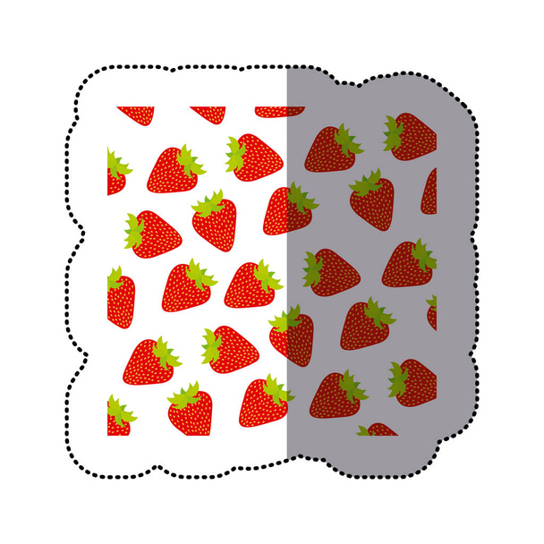 Farbe Erdbeere Obst Hintergrund Symbol - Vektor, Bild