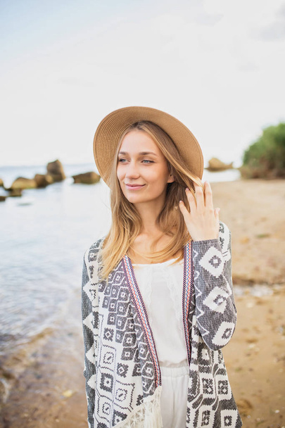Young beautiful girl dressed in Boho style - Photo, Image