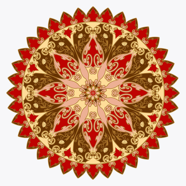 Decorative floral ornament in East style. Mandala. - Вектор,изображение