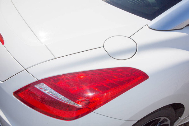 red rear light of a sport car - 写真・画像
