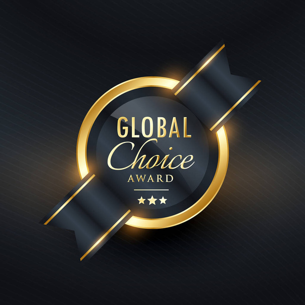 global choice award label and badge design - Vektor, Bild