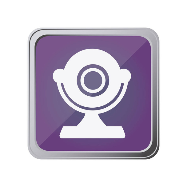button with desktop webcam with background purple - Vector, Imagen