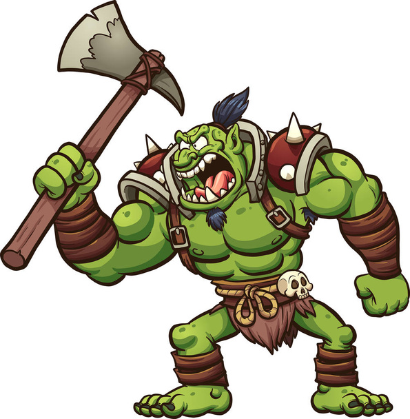 Angry troll chief - Vettoriali, immagini