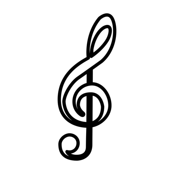μονόχρωμη περίγραμμα με τριπλό clef - Διάνυσμα, εικόνα