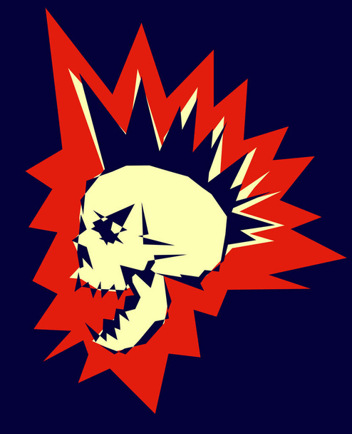 diseño punk cráneo
 - Vector, Imagen