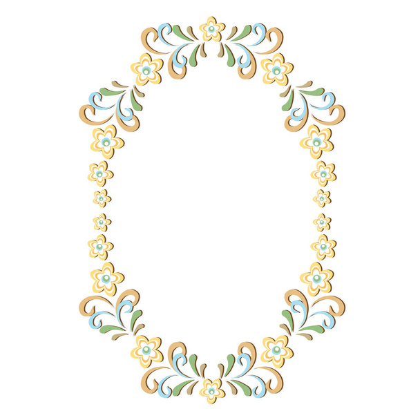 Decorative oval frame - Wektor, obraz