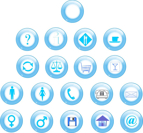 3d blue set of icons for web - Photo, Image