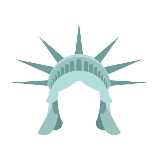 Statue of Liberty template face head. mock up hair and crown. - Vector, imagen