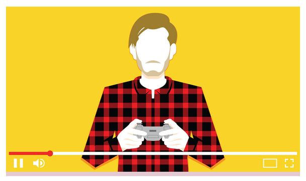 若い男ビデオのビデオゲームを再生 - ベクター画像