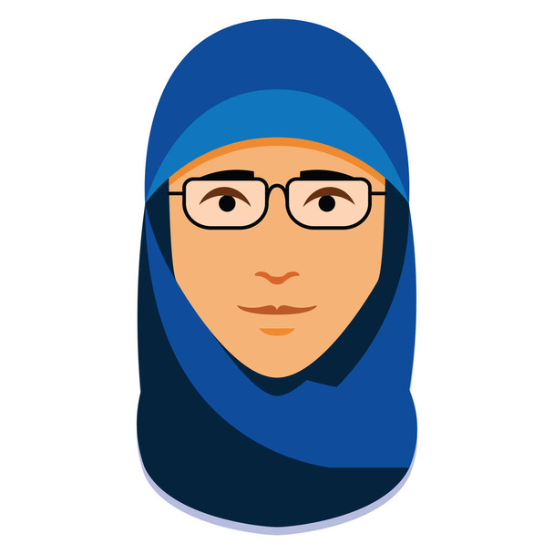 Minimaliste Moyen-Orient Femme visage isolé
 - Vecteur, image