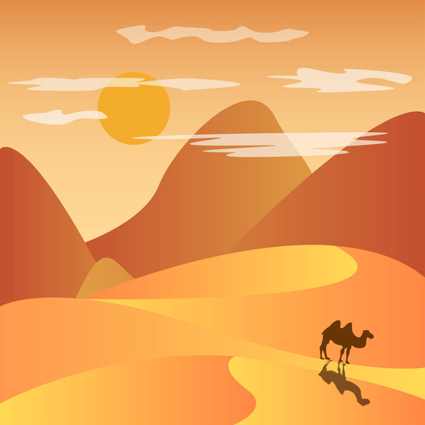 Desert met bergen - Vector, afbeelding