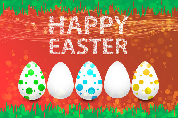 Easter holidays on a red background - Vector, Imagen