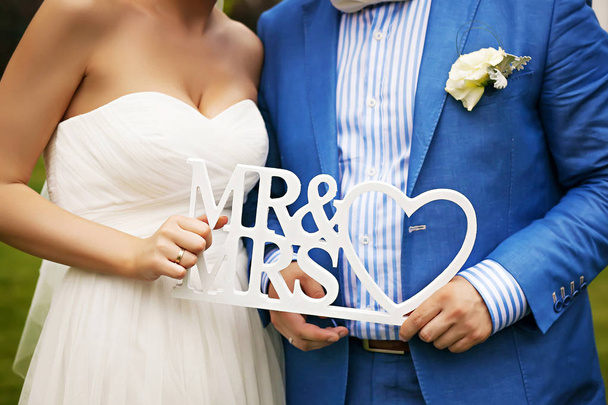 Young wedding couple. Groom and bride together. - Foto, Bild