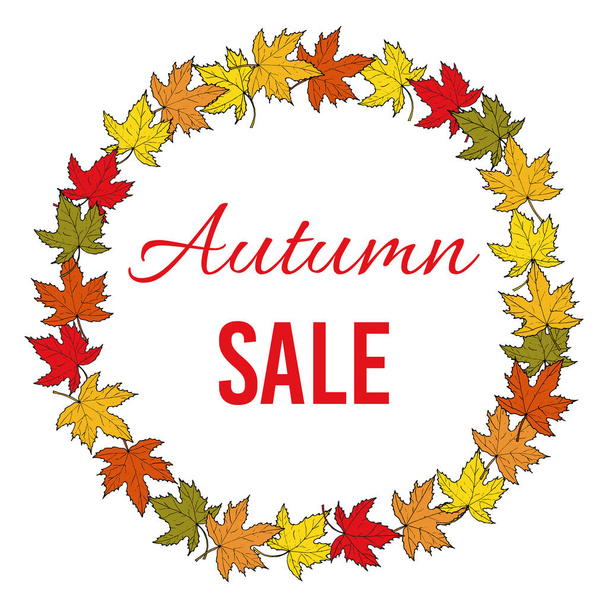 Autumn fall sale poster. - Vector, Imagen