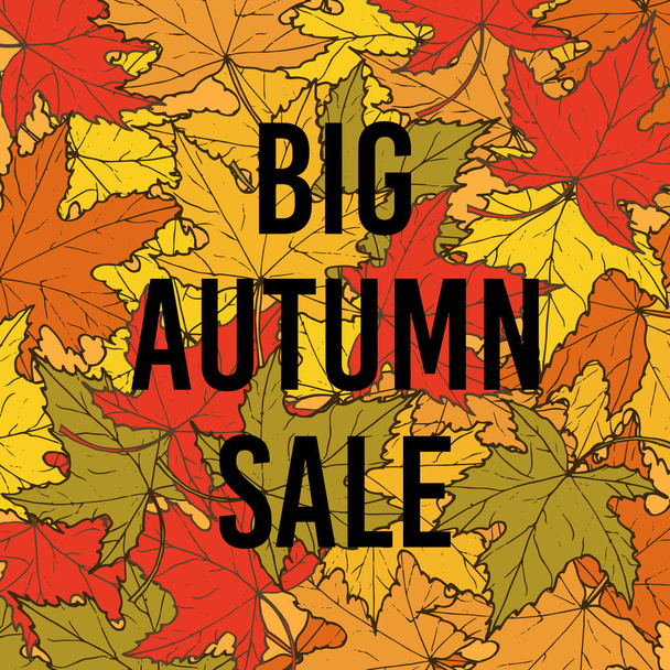 Autumn fall sale poster - Vetor, Imagem