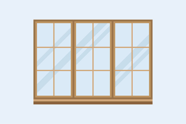 Ev windows öğe türü düz stil çerçeve iç kapı Çift Kişilik yapımı ve çağdaş dekorasyon daire vektör illüstrasyon izole. - Vektör, Görsel