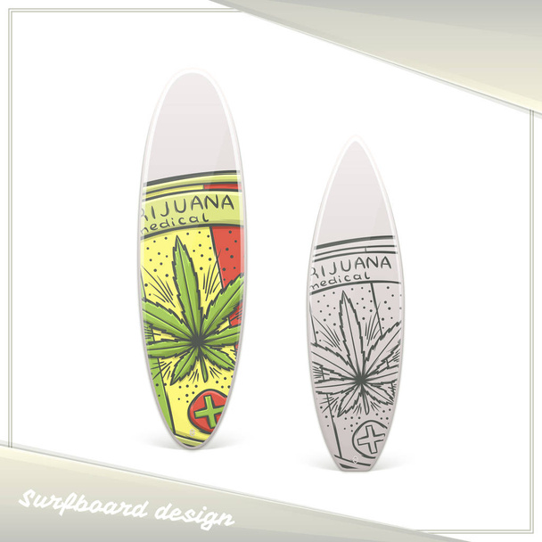 Medical Marijuana Surfboard Five - Vector, Image
