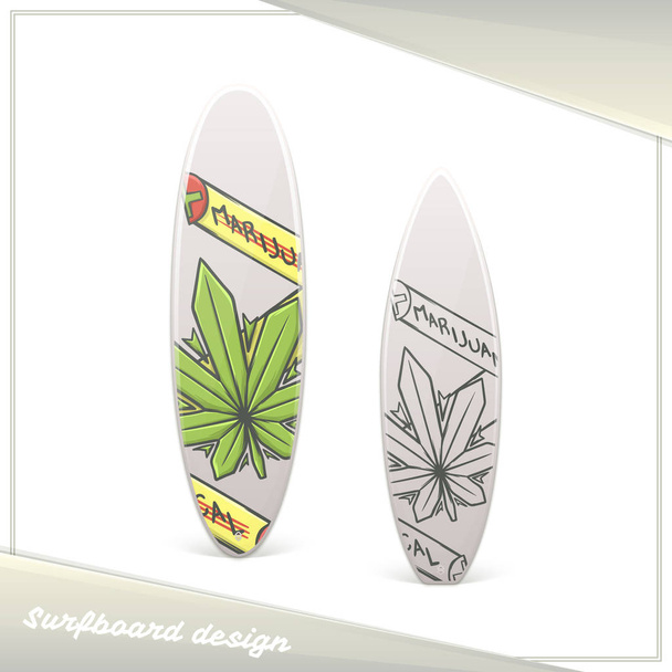 Deska surfingowa marihuany jeden - Wektor, obraz