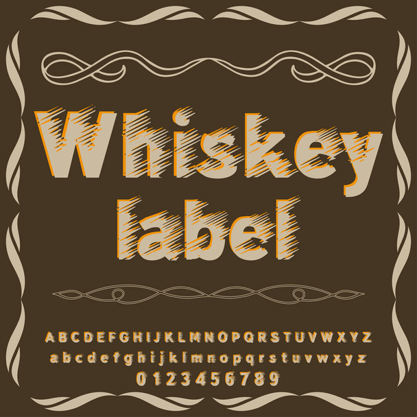 Yazı tipi komut dosyası yazı viski etiket vintage komut dosyası yazı tipi vektör yazı Etiketler ve herhangi bir türü-motifler - Vektör, Görsel