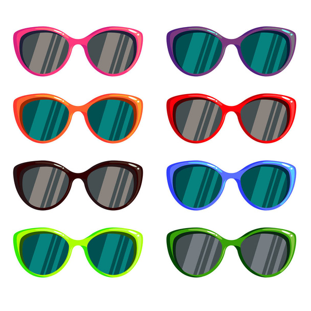 A set of colored glasses for the sun - Vector, imagen