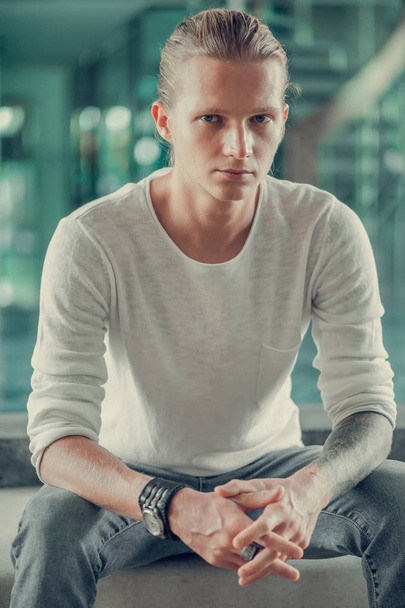 Portrait of Young man blonde - Valokuva, kuva