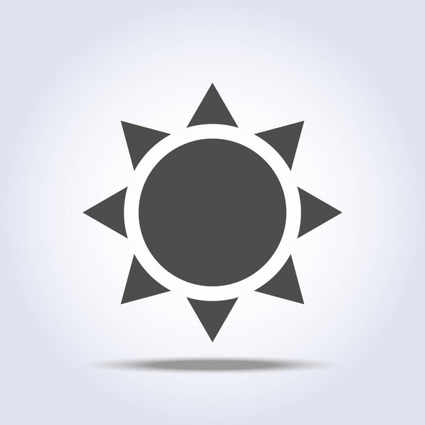 Sun Icon on gray background - Vetor, Imagem