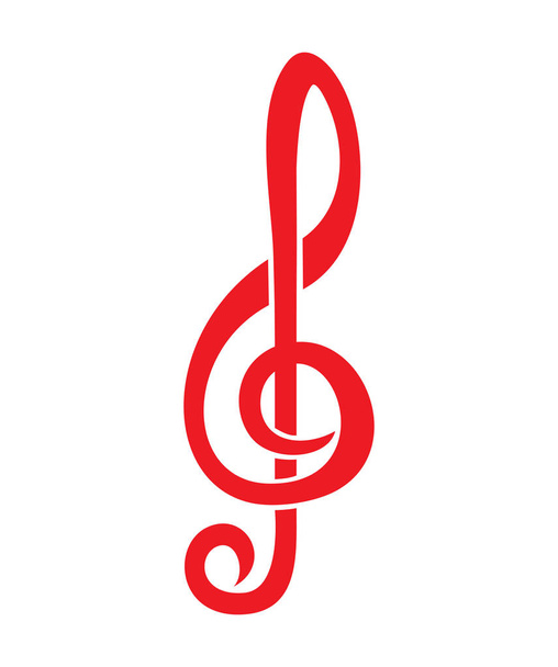  red treble clef - Вектор,изображение