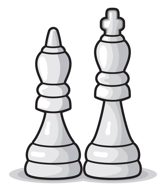 Premium Vector  Chess pieces king and queen drawn in sketch style