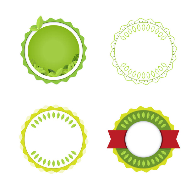 Green badge design. label and seal. vector illustration. - Vector, Imagen
