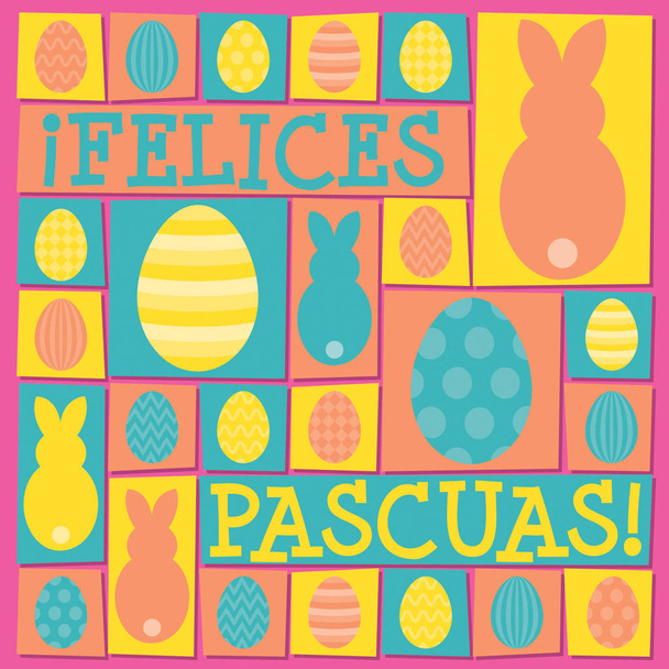 Funky Easter card in vector format. Words translate to "Happy Ea - Vector, Image