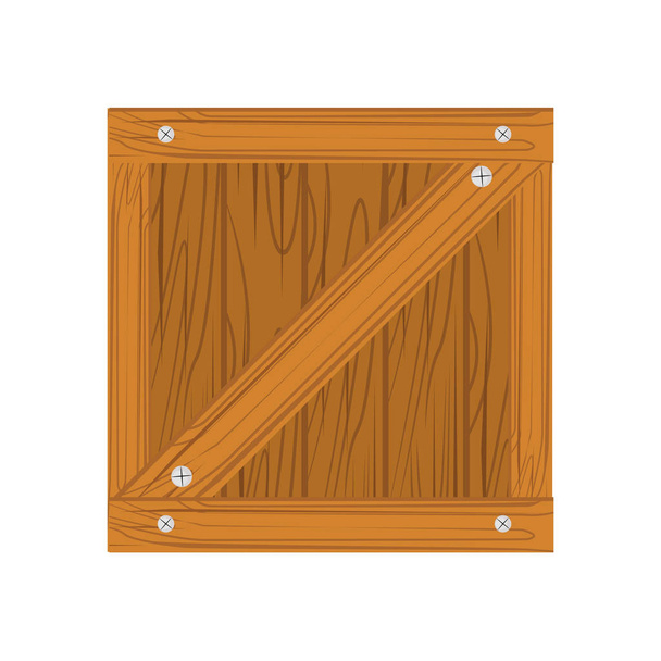 Drewniane pudełko płaski ikona - Wektor, obraz