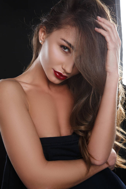 Sexy girl with red lipstick - Photo, Image