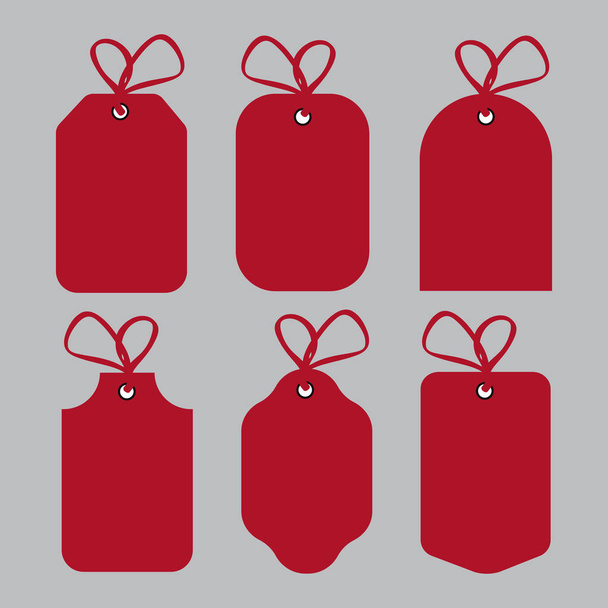 Red Price etiquetas y tarjetas de regalo conjunto. Papel de etiqueta, diseño de venta eps1
 - Vector, Imagen