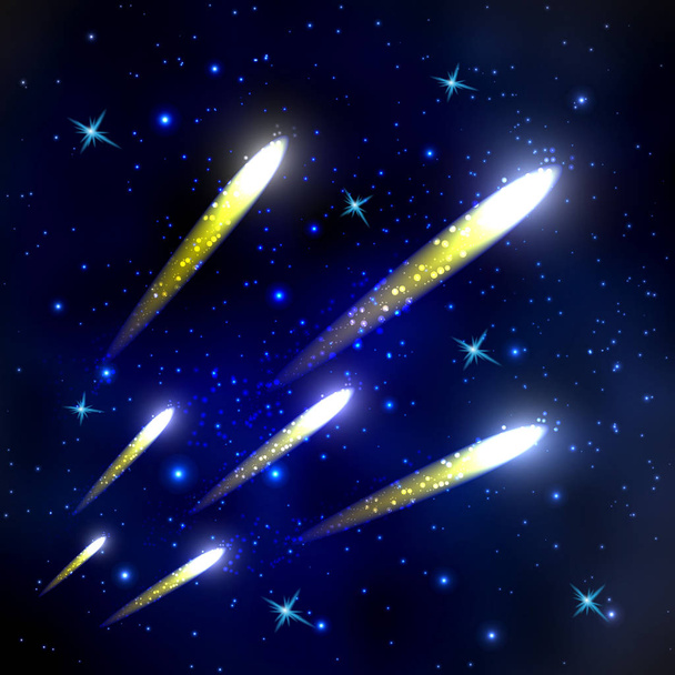 Komety létání do vesmíru a hvězdná obloha - Vektor, obrázek