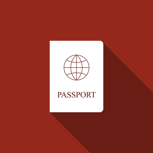 Passport flat icon with long shadow. Vector Illustration - Vector, Image